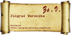 Zsigrai Veronika névjegykártya
